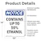 Signmission Contains Up To 10% Ethanol, 10 in W x Rectangle, Vinyl Decal OS-2PACK-NS-D-1014-V-10806 - alternate 4